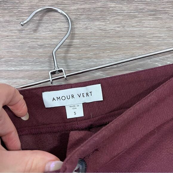 Amour‎ vert Beatrice cropped flare pants maroon - Picture 4 of 8